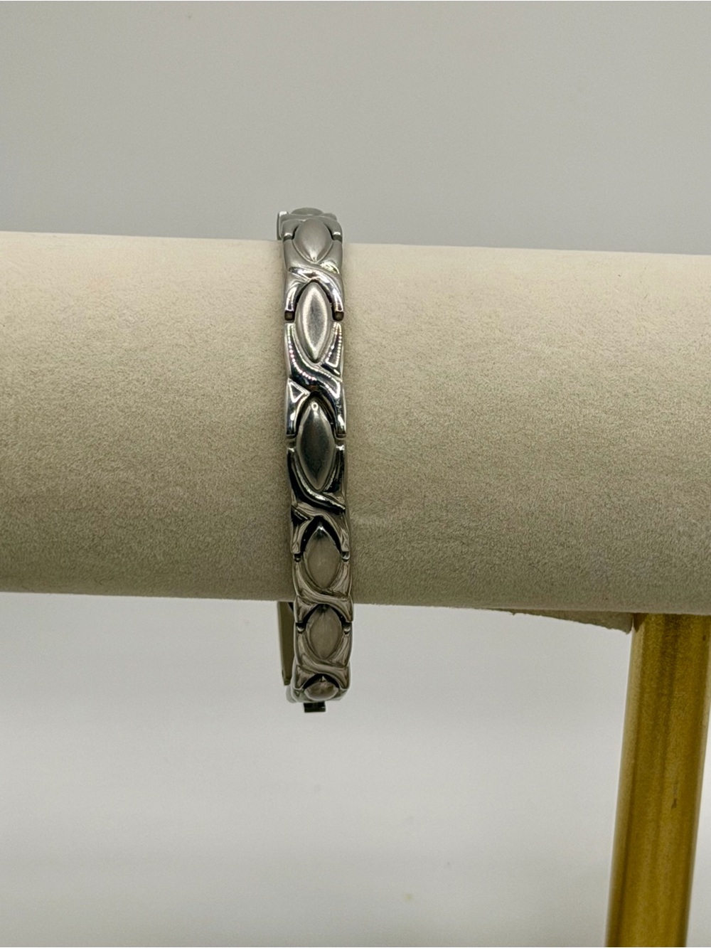 Stainless Steel 4-in-1 Bio Magnetic Therapy Bracelet Silver Marquise Link
